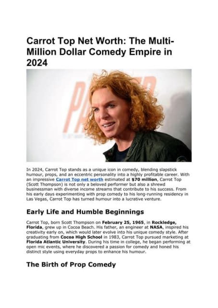 Carrot Top Net Worth in 2024 How Rich is He Now?